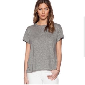 Current/Elliott Heather Oversized Grey Jersey High Low Tee T-Shirt 1/Small